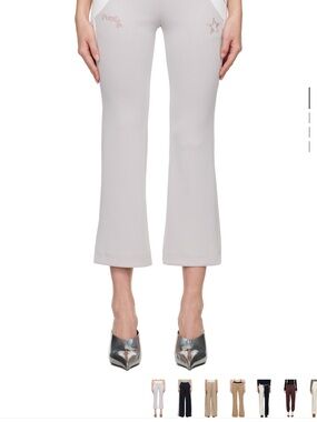 Cropped Flare Capris in Light Gray